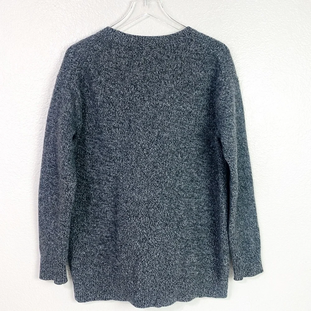 J. Crew Rugged Grey Heather Merino Wool Crewneck Sweater Size L